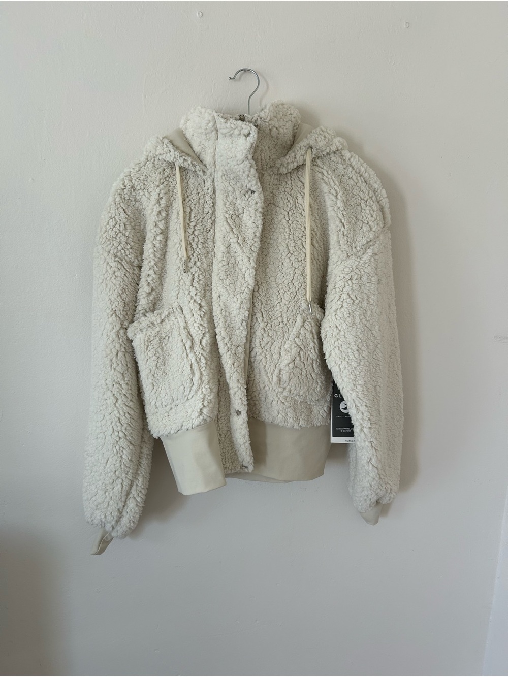 Cozy Sherpa Zip-Up Hoodie Jacket - Cream